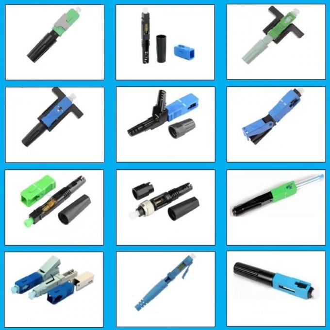 FC Fiber Optic Quick Connector Couplers 0.3dB Insertion Loss SiO2 Material