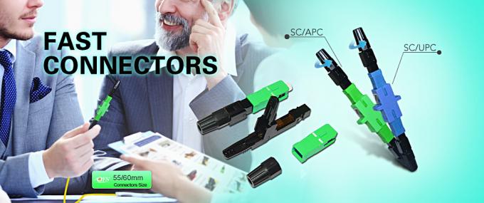 FC Fiber Optic Quick Connector Couplers 0.3dB Insertion Loss SiO2 Material
