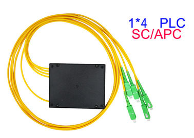 1x4 Fiber Optic PLC Splitter , FTTH ABS PLC Splitter 3.0 1260nm To 1650nm Wavelength