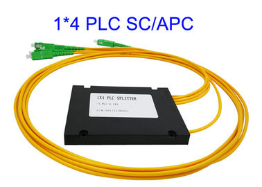 1x4 Fiber Optic PLC Splitter , FTTH ABS PLC Splitter 3.0 1260nm To 1650nm Wavelength