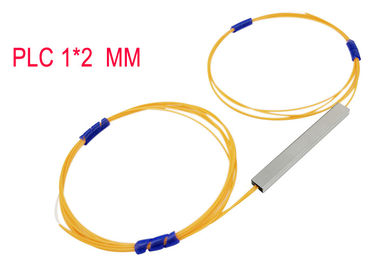 Multimode 1×2 Fiber Optic PLC Splitter 50/125 0.9 Hytrel Orange 850nm