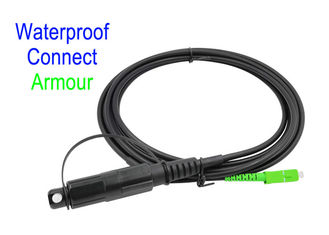 Black Fiber Optical Patch Cord LSZH G657A2 Corning Armour IP68 SC/APC 5.0 / 3.0