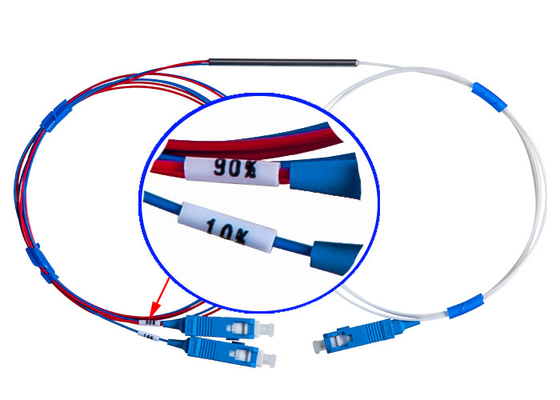 CATV Network Optical WDM FBT 10/90 1×2 Coupler Fused Tapered Splitter Bundles