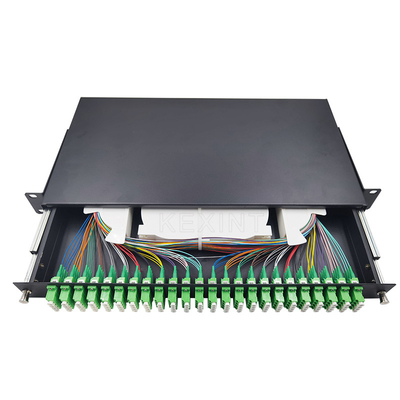 LC/APC FTTH 1U 19&quot; ODF 96 Port Patch Panel With Adapter