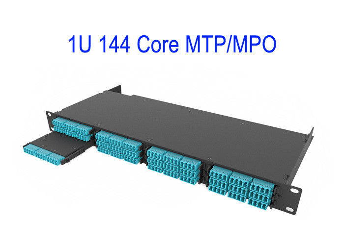 1U 144 Core Fiber Optical MTP MPO Patch Cord OM4 12 Core Boxes Magenta Low Loss 0.3dB