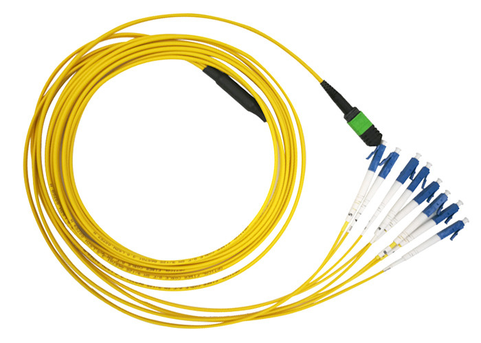 MTP MPO SM 12 LC Fiber Optic Patch Cord Single Mode LSZH  G657A2 Resistant to bending