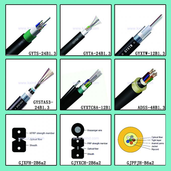 Non Metallic Ribbon Fiber Optic Armoured Electric Cable 864 Cores