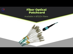 Break Out MTP MPO Patch Cord female to 6 DX LC 12 fiber LSZH type B blue