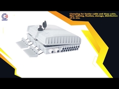 2 Into 16 Out Overhead Fiber Optic Distribution Box Splicing Black Holding Pole Gray