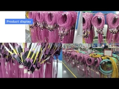 OM4 OM3 24 MTP MPO Fiber Optical Patch Cord 5M LSZH USCONEC Water Blue Color