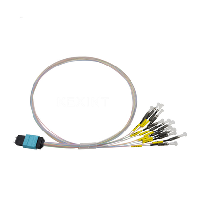KEXINT FTTH Multi-mode MTP-LC Fiber Optic Patch Cable Ferrule OM3 OM4 12 Fibers 0.7 mm 0.5 m