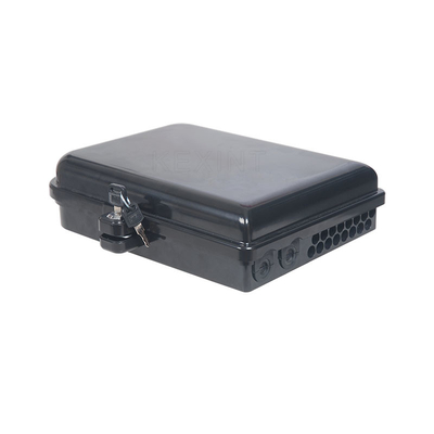 KEXINT FTTH Fiber Optic Distribution Box Outdoor 16 Core PC ABS Black