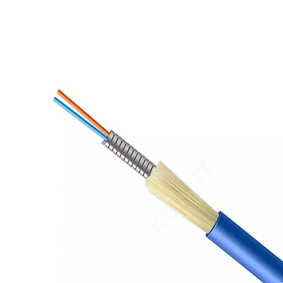 KEXINT Armoured Anti Rodent Indoor Fiber Optical Cable GJSFJV One Tube With 2 Cores