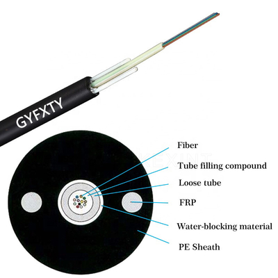 Fiber Optic Non Armored Cable Outdoor GYFXTY 2-24 Cores Black Center Beam Loose Tube