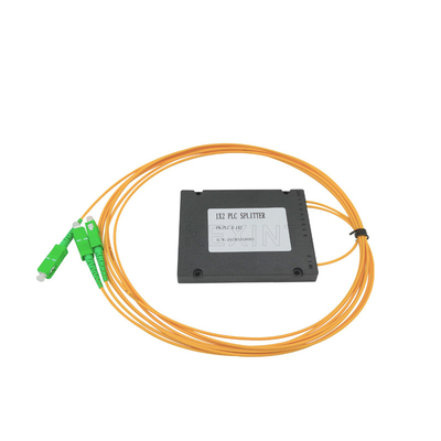 SC APC 3.0 MM 1x2 Fiber Optic PLC Splitter ABS Type Use For 2 Cores Distribution Box