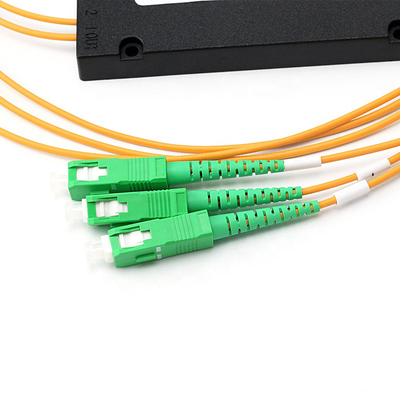 SC APC 3.0 MM 1x2 Fiber Optic PLC Splitter ABS Type Use For 2 Cores Distribution Box