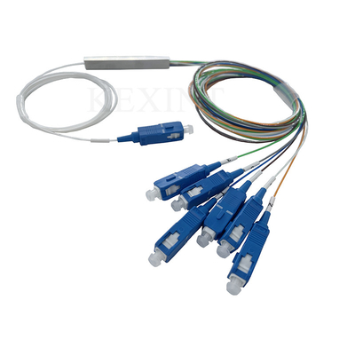 Ftth Single Mode Fiber Splitter 1x6 Mini Type Sc Upc Connecter G657a1