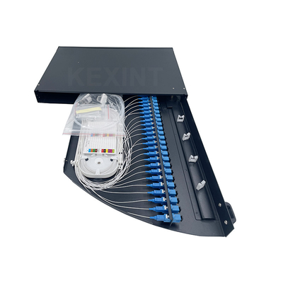 KEXINT 24 Ports 1 U Rack Optic Distribution Frame Fan Shaped Fiber Optic Patch Panel