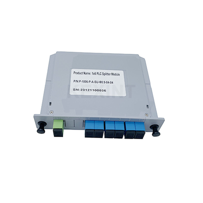 KEXINT FTTH Single Mode 1x6 LGX Card Type SC UPC Connecter G657A1 Fiber Optical PLC Splitter