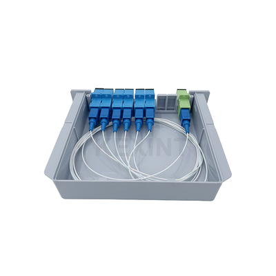 KEXINT FTTH Single Mode 1x6 LGX Card Type SC UPC Connecter G657A1 Fiber Optical PLC Splitter