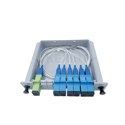 KEXINT FTTH Single Mode 1x6 LGX Card Type SC UPC Connecter G657A1 Fiber Optical PLC Splitter