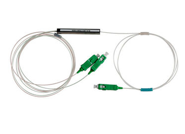 SM SC APC Fiber Optic PLC Splitter , 1x2 Optical Splitter 7.2db Insertion Loss