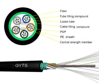 Conduit 7.0 8.0 Fiber Optic Armoured Cable For Outdoor Use G652D GYTS 24 48B1.3