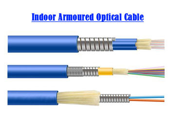 1 ~ 24 core Single Mode Armored Fiber Optic Cable Computer Room 0.9 Tube SOS Indoor