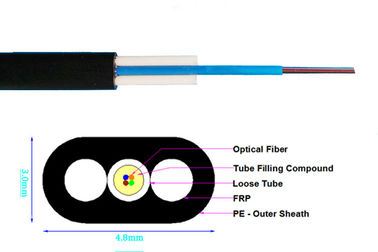FRP Mini Fiber Optic Armoured Cable Flat Drop Tube Lightning protect NO Loose