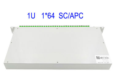 1U Rack Mount 1 × 64 SM Fiber Optic PLC Splitter SC/APC Box 19 Inches white
