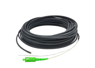 Black 4.0 FTTH Drop Cable Fiber Optical Patch Cord With 2.0 Connector SC/APC