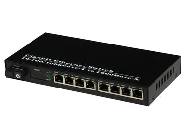 1 Fiber Port 8 RJ45 Fiber Optic Media Converter Online SFP Module 1000Mbps 1.25G