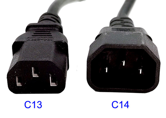 C13 C14 Power Cord Copper Lan Cable 1.5m Black 18AWG C19 C20 PDU IEC320 Certified