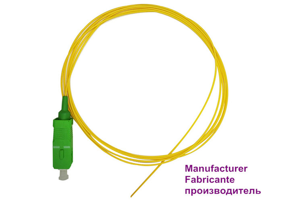 Yellow Fiber Optical Patch Cord Pigtail Single Mode SC/APC G657A2 0.9mm Return 65dB