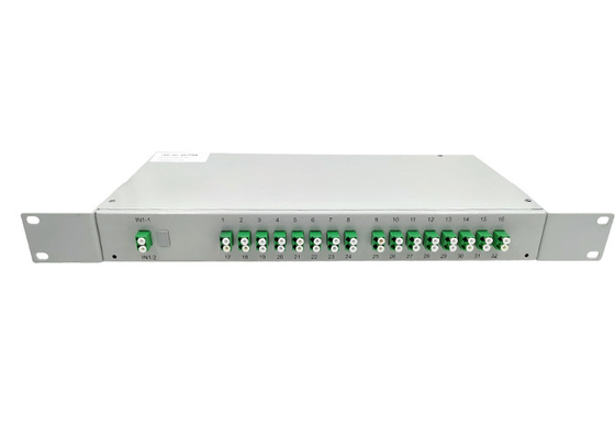 1U Rack Mount 1 × 32 SM Fiber Optic PLC Splitter 19 Inches LC / APC Connector