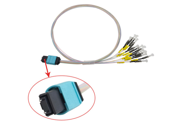 40G MTP MPO To LC Bare ferrule OM3 Patch Cord Multimode Fiber Optic Cable USCONEC
