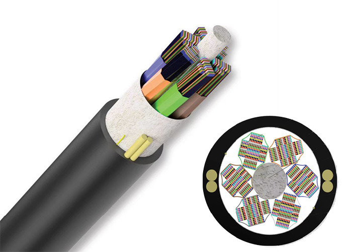 Non Metallic Ribbon Fiber Optic Armoured Electric Cable 864 Cores GYFDTZY Corning