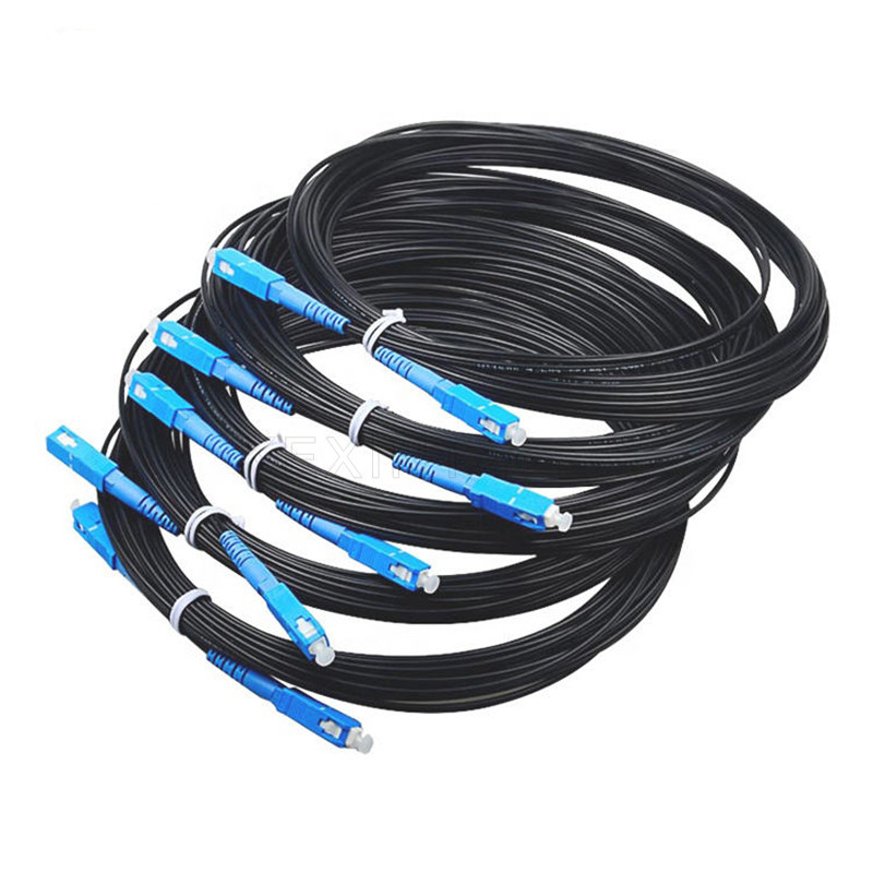 Pre Connectorized Ftth Fiber Optic Drop Cable Patch Cord Sc Upc Apc 1 2 Core