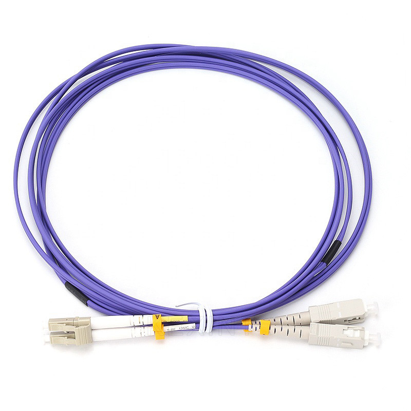 Customizable FTTH Duplex MM OM2 SC LC Fiber Optic Patch Cord 50/125 2.0mm 3m LSZH Purple