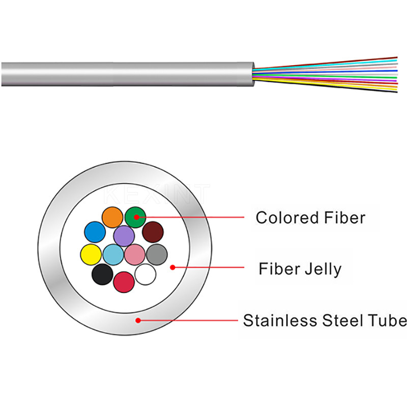 KEXINT Stainless Steel Fiber Optic Loose Tube 1 - 96 Cores Waterproof