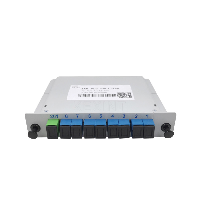 Fiber Optical LGX PLC Splitter FTTH 1x8 SC UPC Connector Card Type