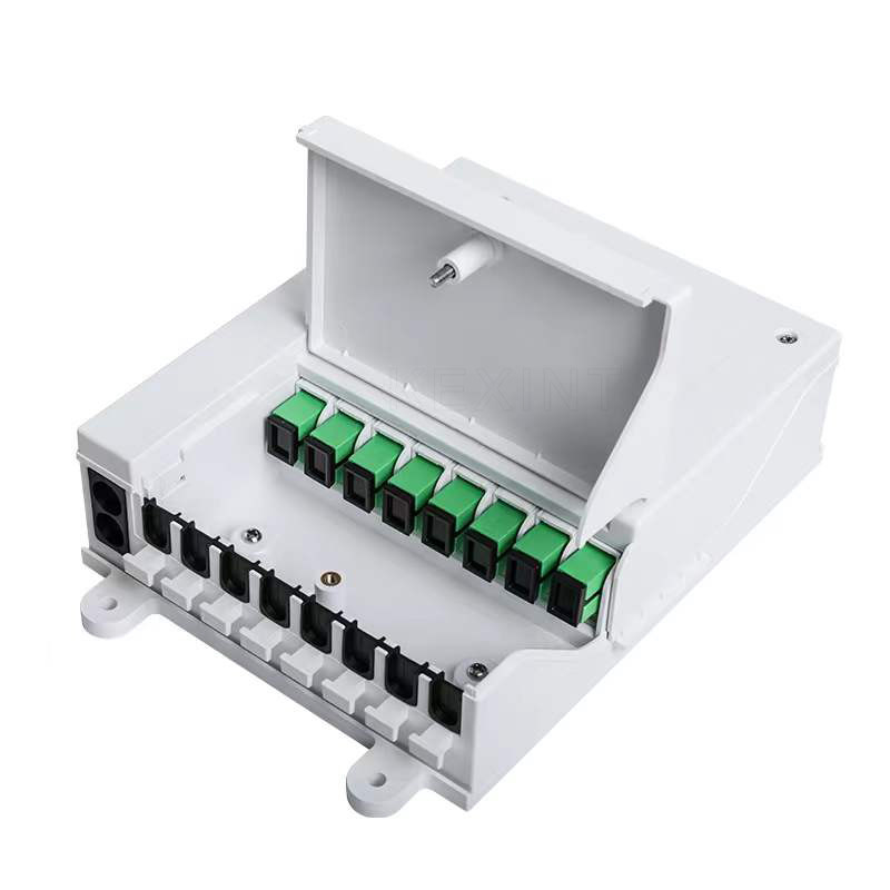 ABS PC Material FTTH Indoor Wall Mounting 8 Port Fiber Optic Terminal Box KEXINT