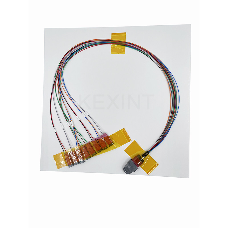 KEXINT MTP (MPO) Female APC To MDC 16 Fiber Breakout OM4 (50/125) Fiber Optic Patch Cord