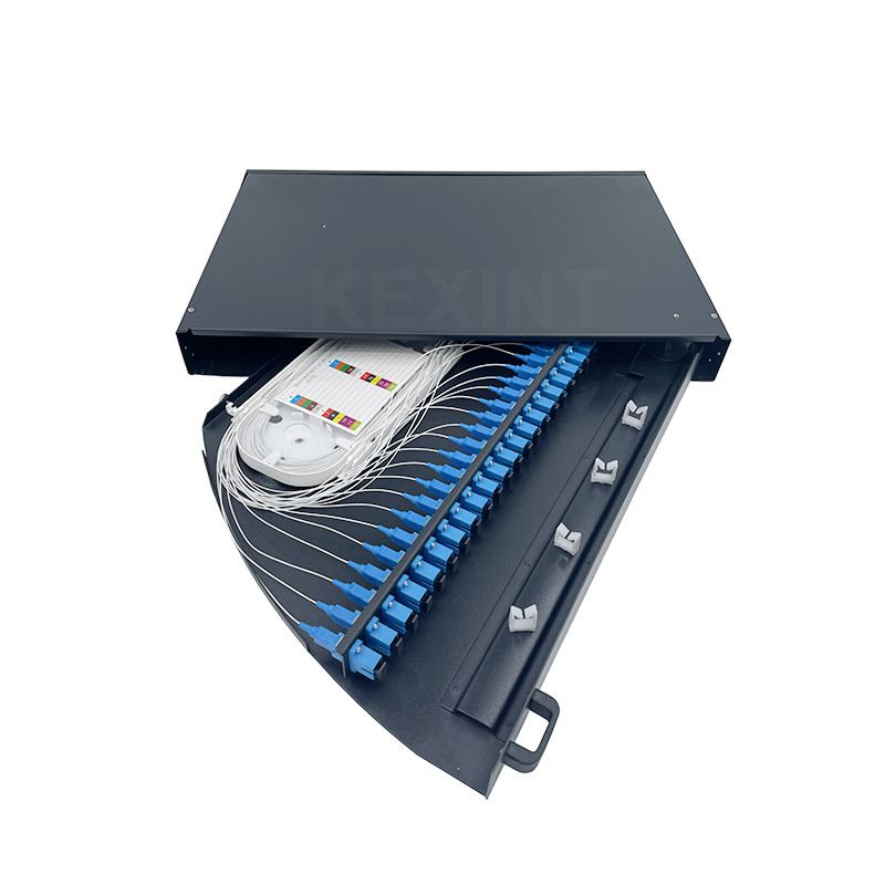 KEXINT 24 Ports 1 U Rack Optic Distribution Frame Fan Shaped Fiber Optic Patch Panel