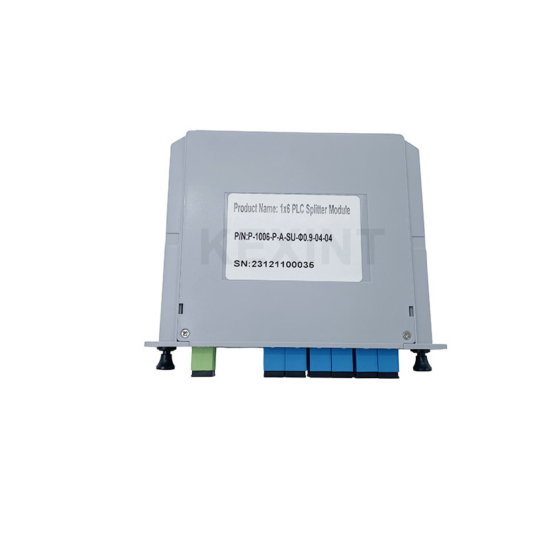 KEXINT FTTH Single Mode 1x6 LGX Card Type SC UPC Connecter G657A1 Fiber Optical PLC Splitter
