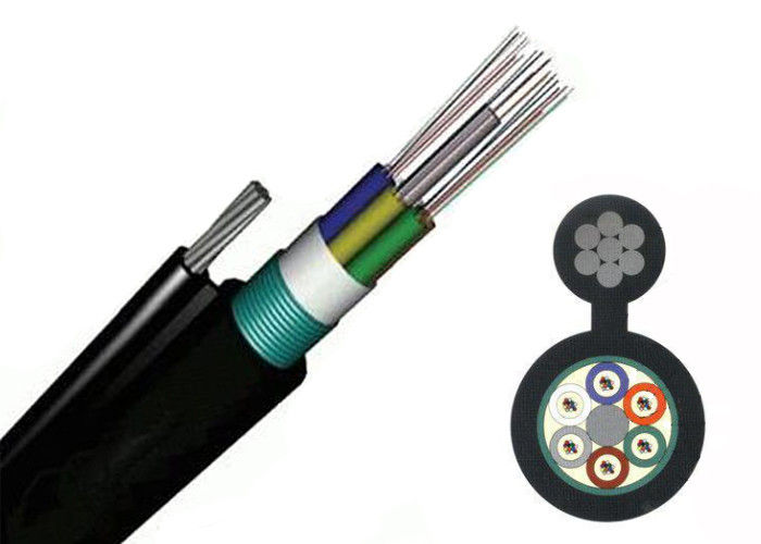 GYTC8A Outdoor Fiber Optic Armoured Cable Steel Wire Self Sustainment Black 8.0*1.0mm