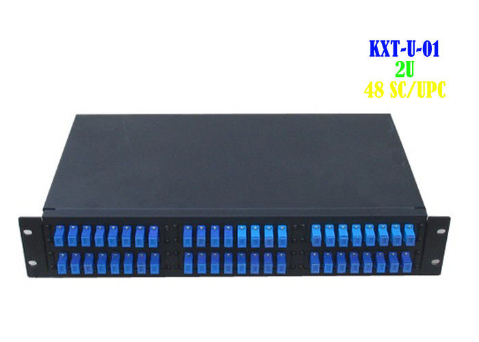 2U Rack Fiber Patch Panel 48 Port , Fiber Optic Termination Panel Cabinet